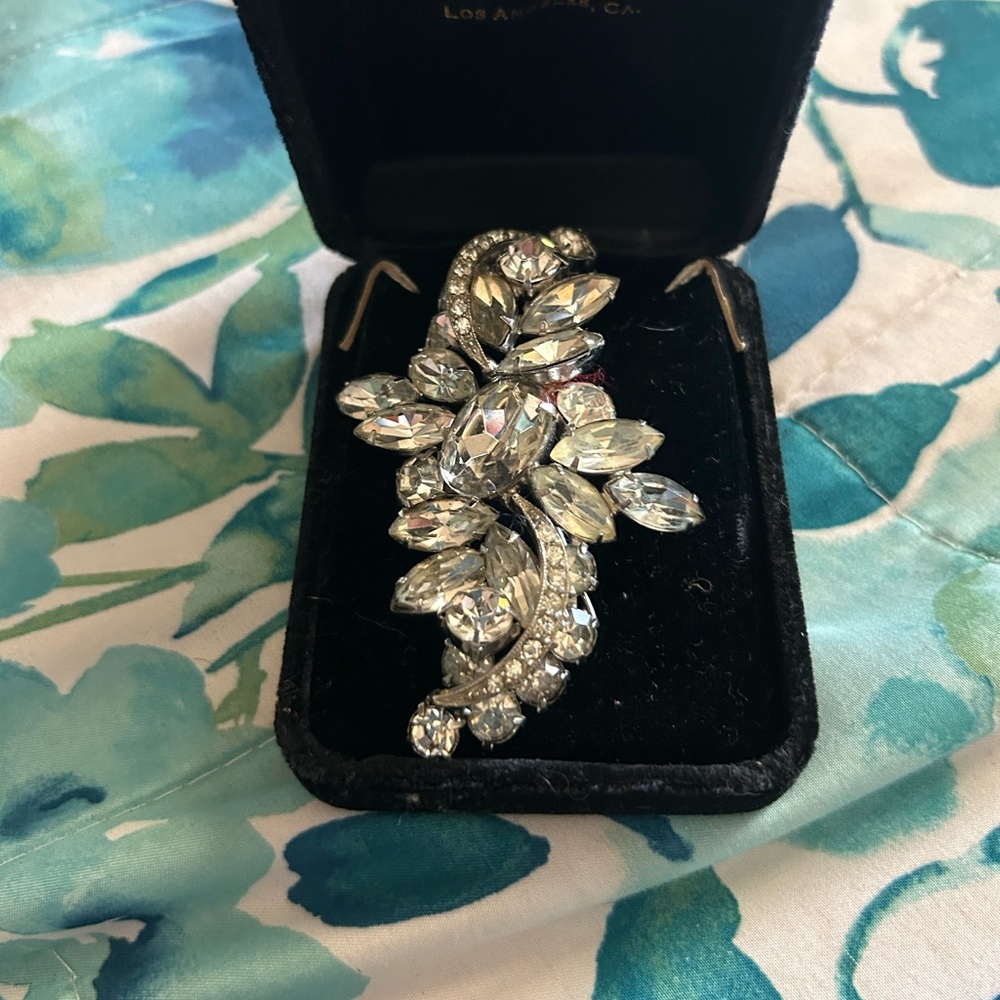 Antique Silver and Crystal Brooch